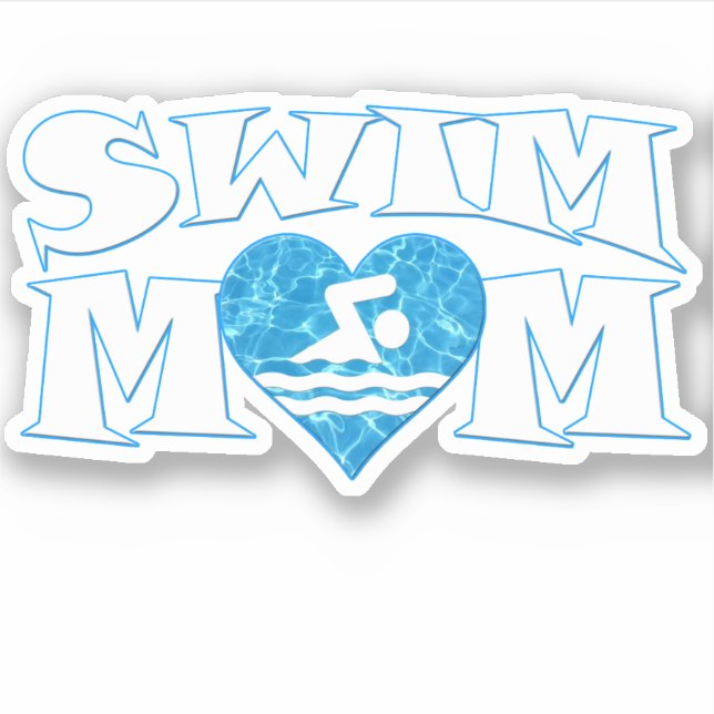 Swim Mom Cute Swimming and Diving Team Mom Contour (Front)