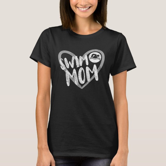 Swim Mom Float Heart T-Shirt (Front)
