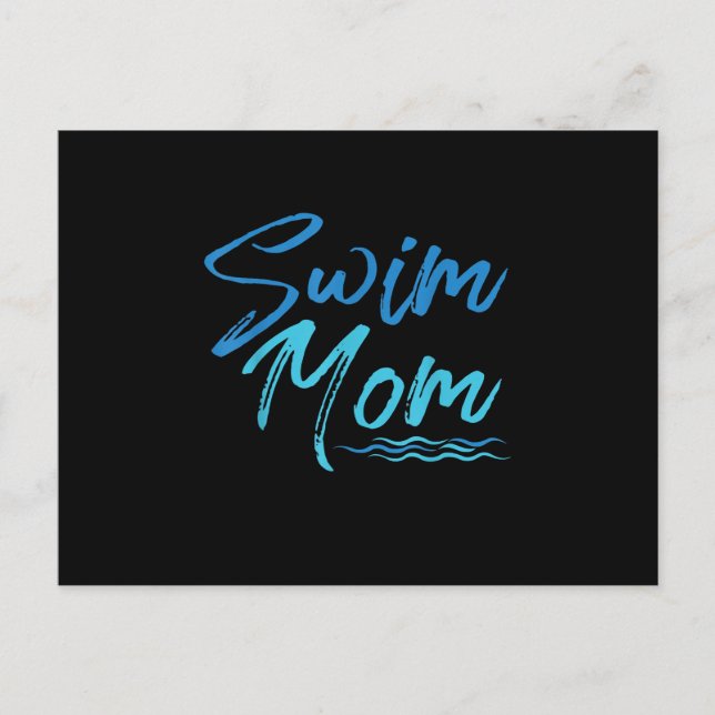 Swim Mom Swimming Funny Cute Gift Announcement Postcard (Front)