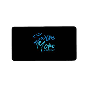 Swim Mom Swimming Funny Cute Gift Label