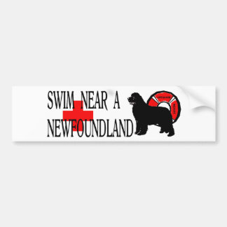 Swim near a Newfoundland Bumper Sticker