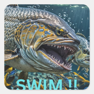 Swim !! square sticker