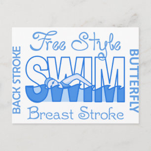 Swim Strokes Postcard