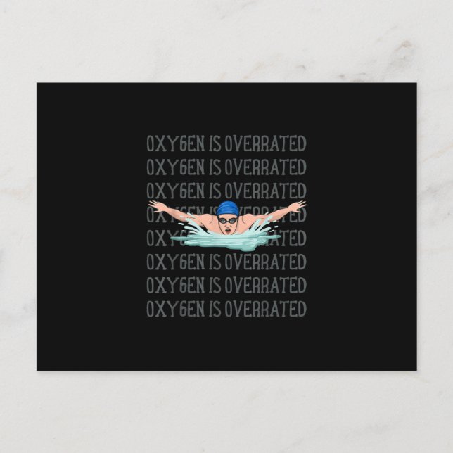Swim Swimmer Love Funny Swimming Boy Sport Announcement Postcard (Front)