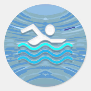 SWIM Swimmer Success Dive Plunge Success NVN238 Classic Round Sticker