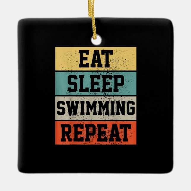 Swim Swimmer Swimming   Gift Ceramic Ornament (Front)