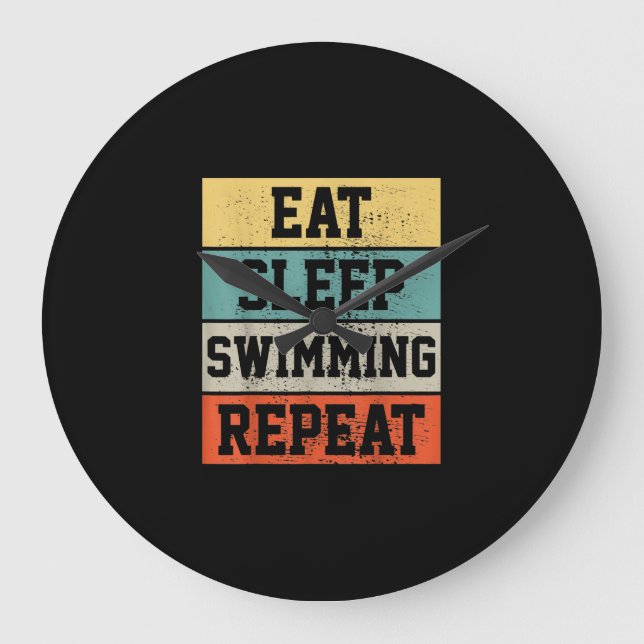 Swim Swimmer Swimming   Gift Large Clock (Front)