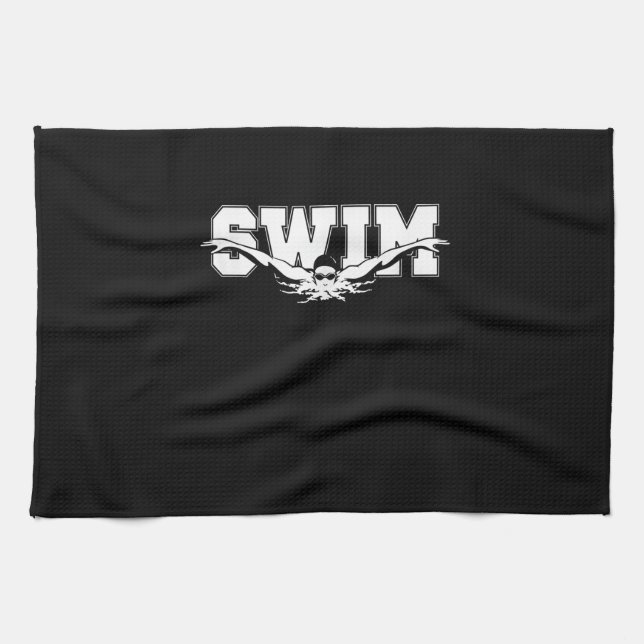 Swim  Swimmers Competitive Swimming Athletic Gift Kitchen Towel (Horizontal)