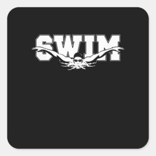 Swim  Swimmers Competitive Swimming Athletic Gift Square Sticker