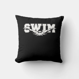 Swim  Swimmers Competitive Swimming Athletic Gift Throw Pillow