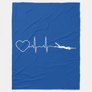 Swim - Swimming Heartbeat Fleece Blanket