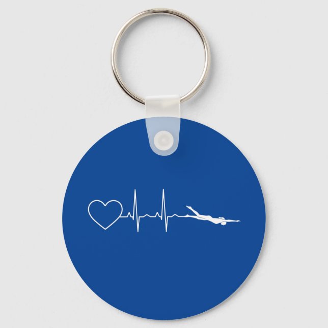 Swim - Swimming Heartbeat Keychain (Front)