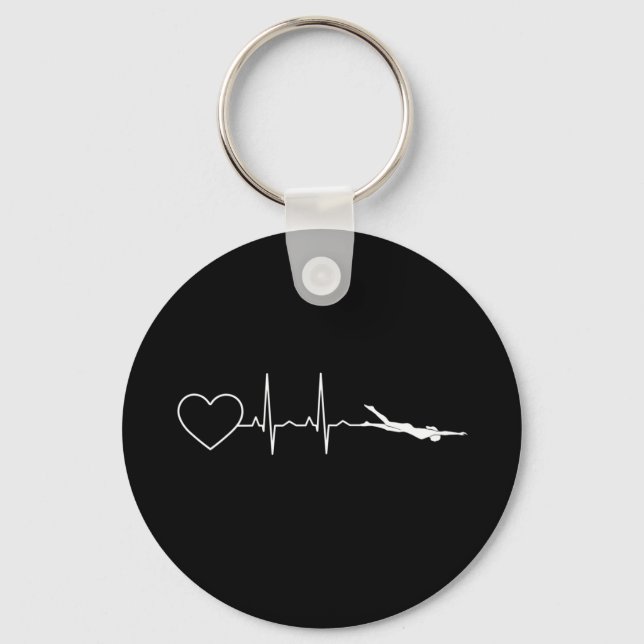 Swim - Swimming Heartbeat Keychain (Front)
