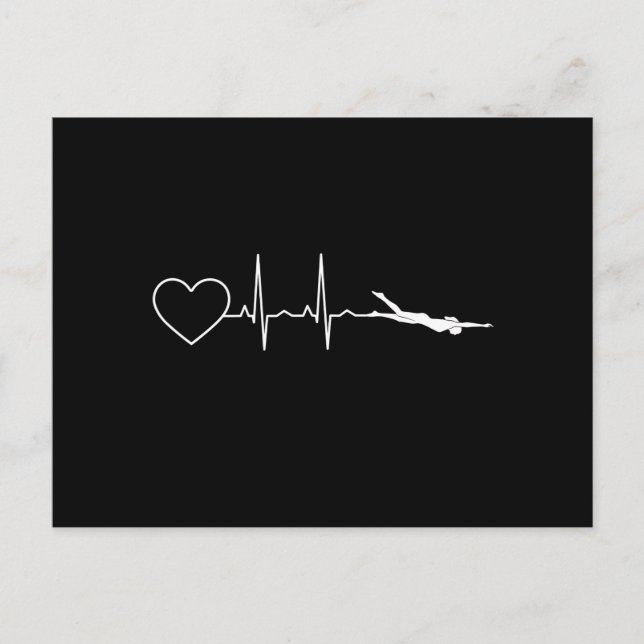 Swim - Swimming Heartbeat Postcard (Front)