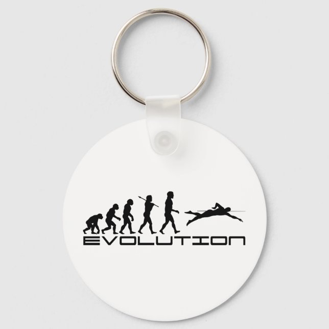 Swim Swimming Swimmer Sport Evolution Art Keychain (Front)