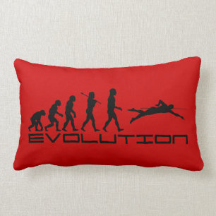 Swim Swimming Swimmer Sport Evolution Art Lumbar Pillow