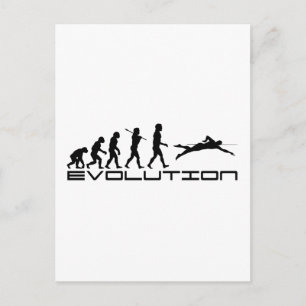 Swim Swimming Swimmer Sport Evolution Art Postcard