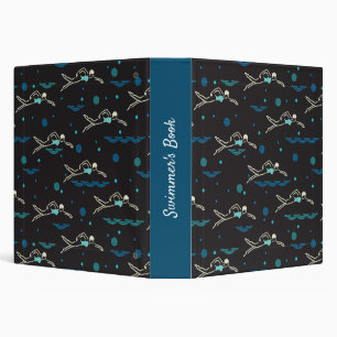 Swim Swimming Swimmers Pattern Black Ver Binder