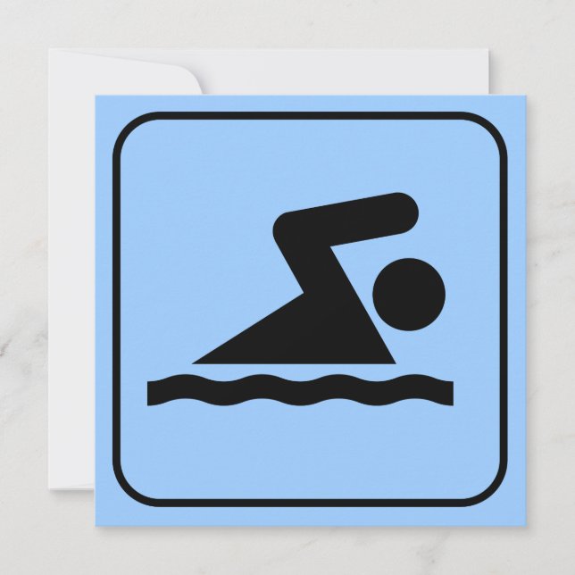 Swim Symbol Invitation (Front)