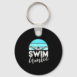 Swim Team Aunt Auntie Nephew Swimming Swimmer Gift Keychain