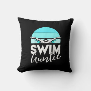 Swim Team Aunt Auntie Nephew Swimming Swimmer Gift Throw Pillow