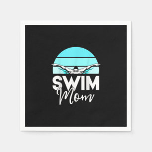 Swim Team Mom Mor School Swimming Meet Swimmer Napkin