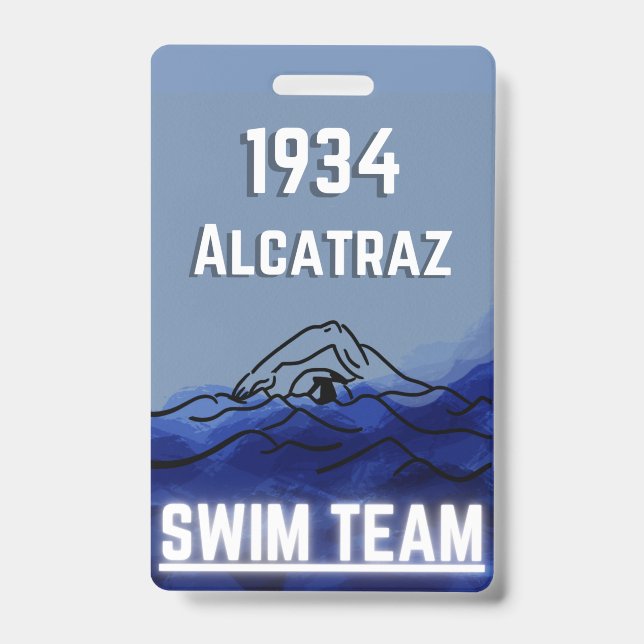Swim Team Novelty Badge (Front)
