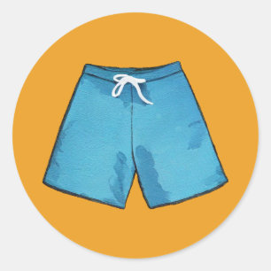 Swim Trunks Classic Round Sticker