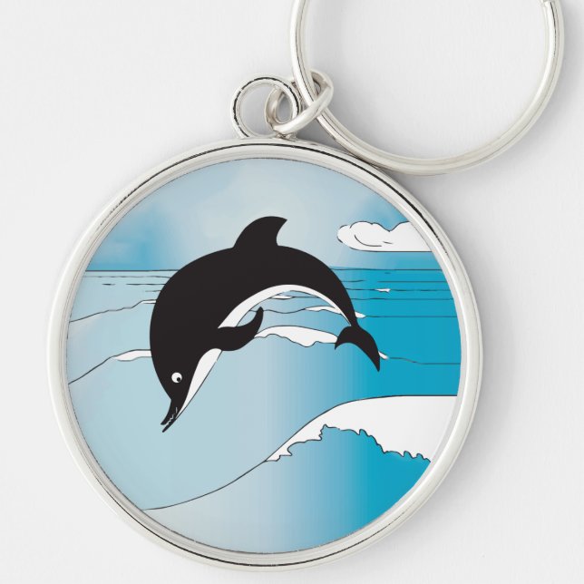 Swim With Dolphins Keychain (Front)