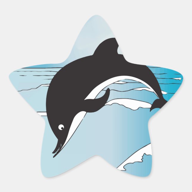 Swim With Dolphins Star Sticker (Front)