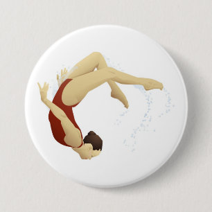 Swimmer 3 Inch Round Button