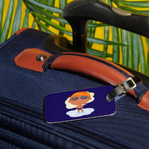 Swimmer Boy in Goggles and Swim Cap Luggage Tag