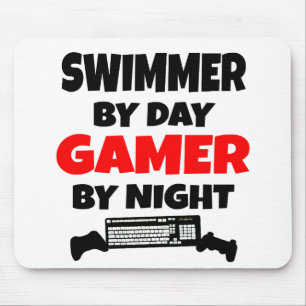 Swimmer by Day Gamer by Night Mouse Pad