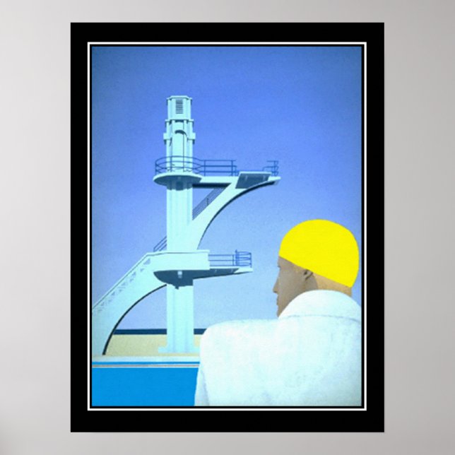 Swimmer Diver Vintage poster (Front)