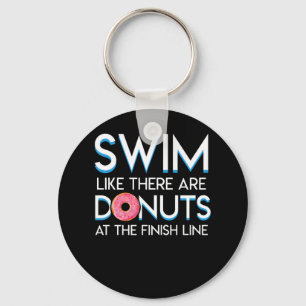 Swimmer Doughnut Like Doughnuts At Finish Line Keychain