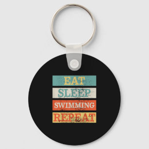 Swimmer Eat Sleep Swimming Repeat Funny Keychain