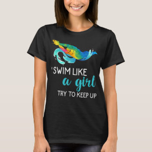 Swimmer Girls Women Swim Sport Athlete Swimming T-Shirt