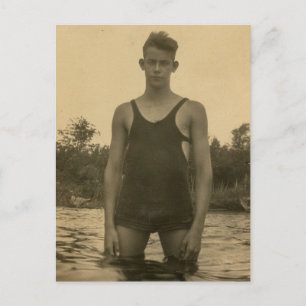 Swimmer Lad Postcard