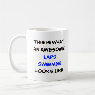 swimmer laps, awesome coffee mug