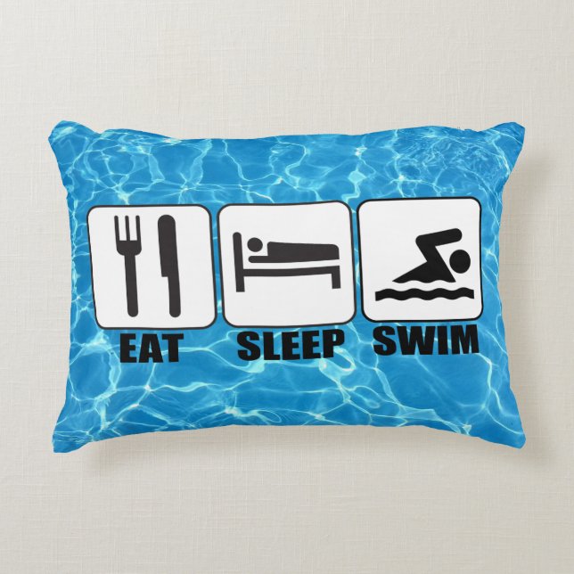 Swimmer or Coach (Eat, Sleep, Swim) Novelty Pillow (Front)