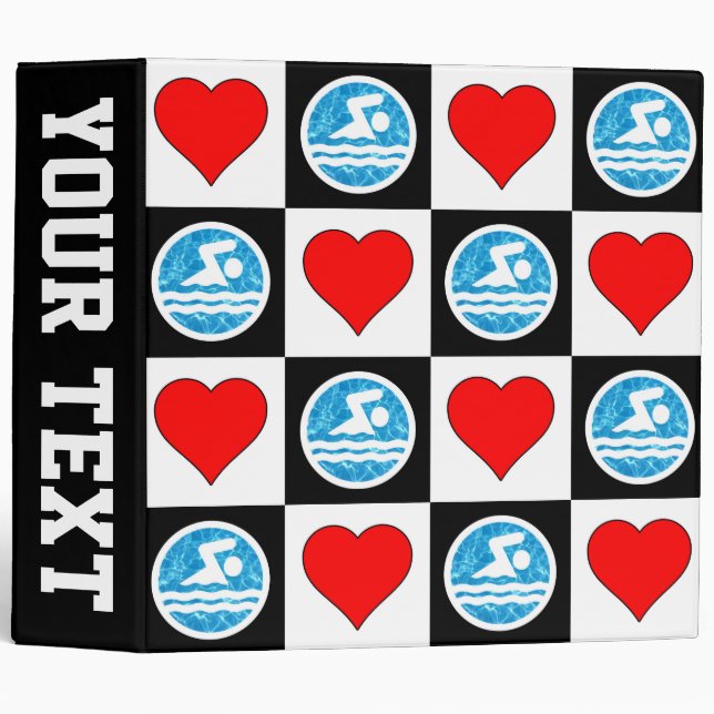 Swimmer or Swim Team Custom Name/Text Binder (Front/Spine)