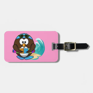 swimmer owl luggage tag