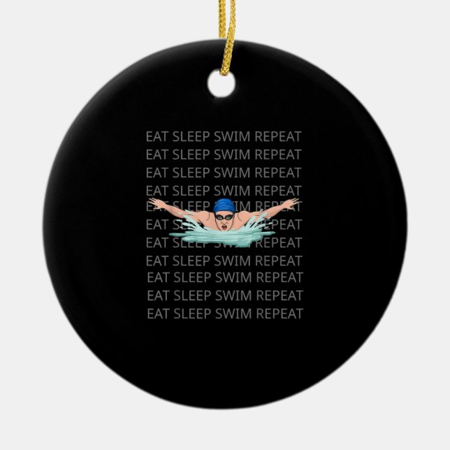 Swimmer Swim Love Funny Swimming Boy Sport Ceramic Ornament (Front)