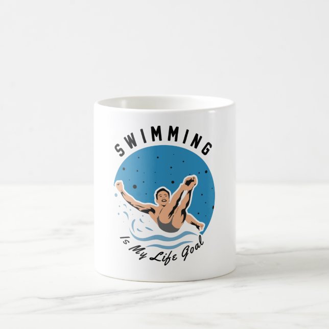 swimmer - Swimming is My Life Goal Coffee Mug (Center)