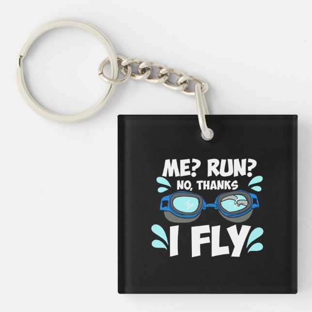 Swimmer Swimming Keychain (Front)