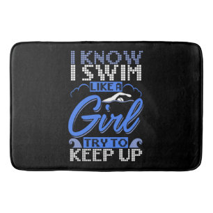 Swimmer Swimming Swim Sport Gift Bath Mat