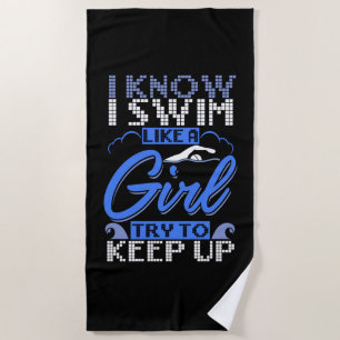 Swimmer Swimming Swim Sport Gift  Beach Towel