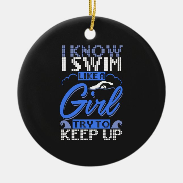 Swimmer Swimming Swim Sport Gift  Ceramic Ornament (Front)