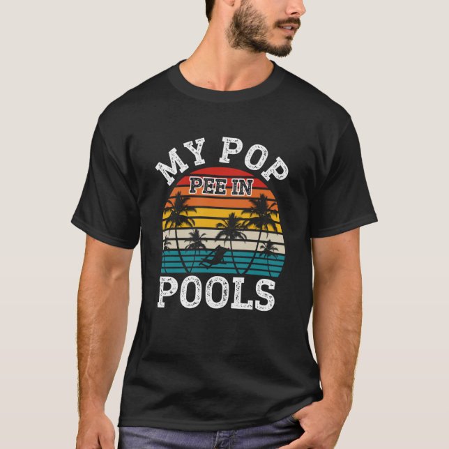Swimmer Swimming Vacation Retro Pop Pee In Pools T-Shirt (Front)
