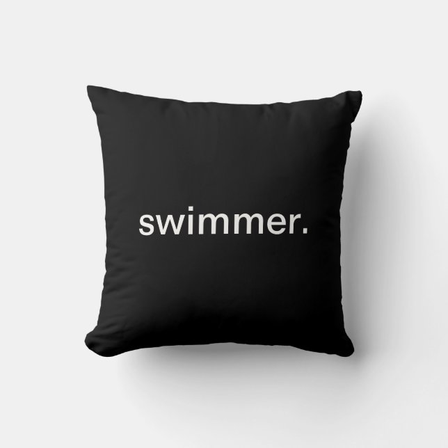 Swimmer Throw Pillow (Front)